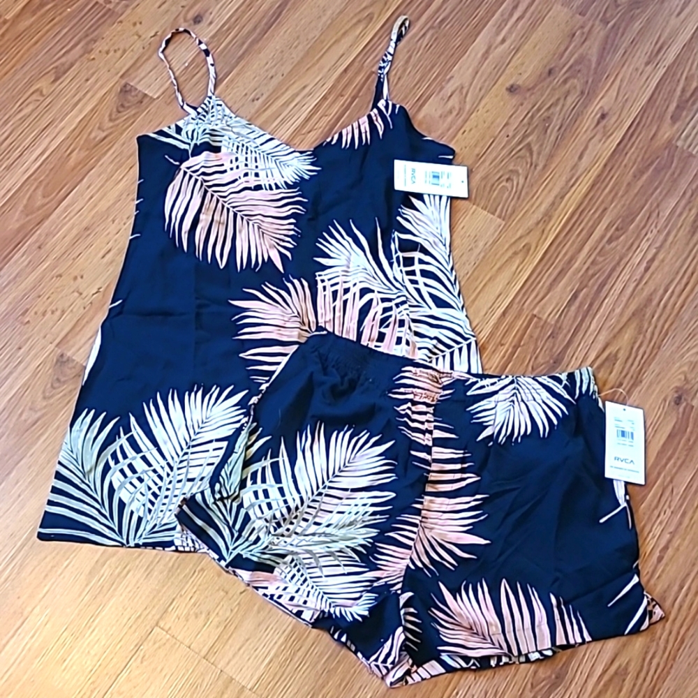 NWT RVCA Palm Print Dress & Shorts